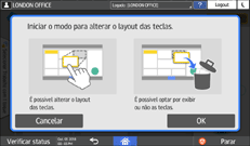 Ilustração da tela do painel de operação