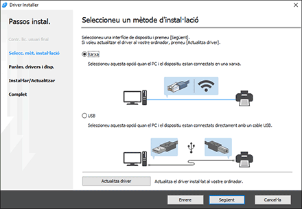 Il·lustració de l'instal·lador del driver