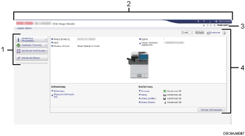 Απεικόνιση οθόνης προγράμματος περιήγησης με αριθμημένες επεξηγήσεις