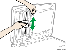 Ilustración del ADF de escaneo dúplex de una pasada