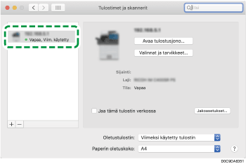 Kuva ohjaimen näytöstä