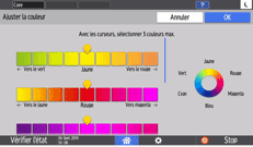 Illustration de l'écran du panneau de commande