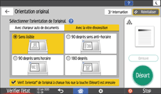 Illustration de l'écran du panneau de commande