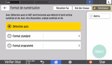 Illustration de l'écran du panneau de commande