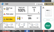 Illustration de l'écran du panneau de commande