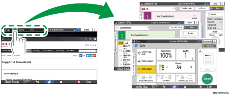 Illustration de l'écran du panneau de commande