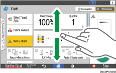 Illustration de l'écran du panneau de commande