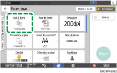 Illustration de l'écran du panneau de commande