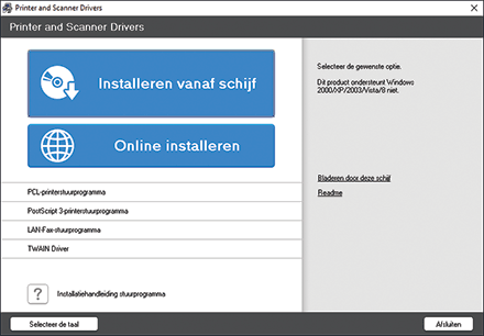 Illustratie stuurprogrammascherm