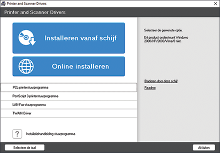 Illustratie stuurprogrammascherm