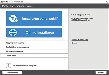 Illustratie stuurprogrammascherm