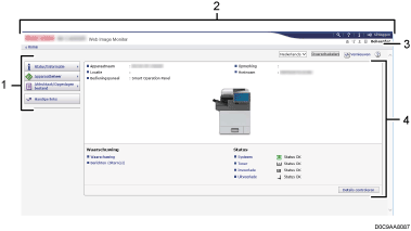 Schermafbeelding van internetbrowser (afbeelding met genummerde items)