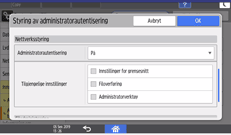 Illustrasjon av betjeningspanelet