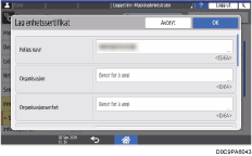 Illustrasjon av betjeningspanelet