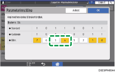 Illustrasjon av betjeningspanelet