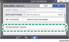 Illustrasjon av betjeningspanelet