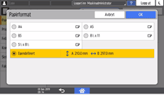 Illustrasjon av betjeningspanelet