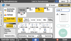 Illustrasjon av betjeningspanelet