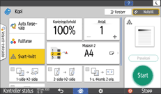 Illustrasjon av betjeningspanelet
