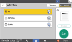 Illustrasjon av betjeningspanelet