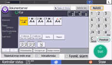 Illustrasjon av betjeningspanelet