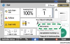 Illustrasjon av betjeningspanelet
