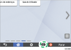 Ilustração do ecrã do painel de operação