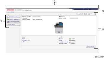 Ilustração com numeração do ecrã do Web browser