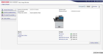 Ilustração do ecrã do web browser