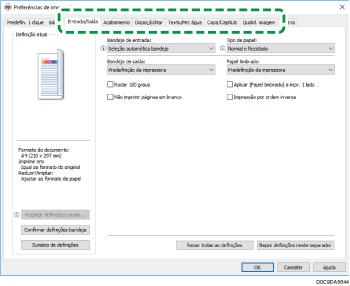 Ilustração do ecrã do driver