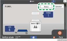 Ilustração do ecrã do painel de operação