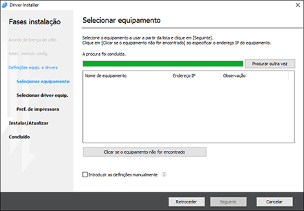 Ilustração do programa de instalação de drivers