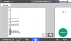 Ilustração do ecrã do painel de operação