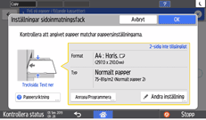 Bild på användarpanelens skärm