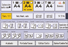 Ilustración de la pantalla del panel de mandos