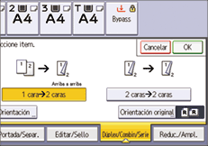 Ilustración de la pantalla del panel de mandos