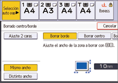 Ilustración de la pantalla del panel de mandos