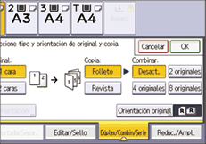 Ilustración de la pantalla del panel de mandos