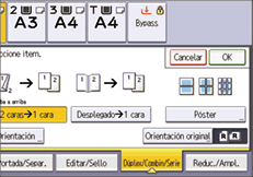 Ilustración de la pantalla del panel de mandos