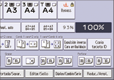 Ilustración de la pantalla del panel de mandos