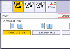 Ilustración de la pantalla del panel de mandos