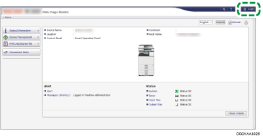 Operation panel screen illustration