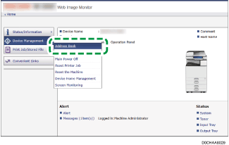 Operation panel screen illustration