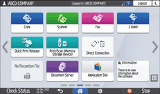 Operation panel screen illustration