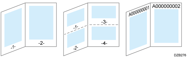Illustration of page numbering and stamp text