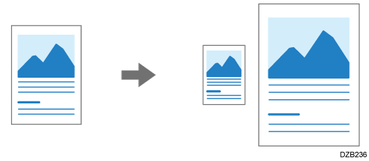 Reduce paper size image illustration