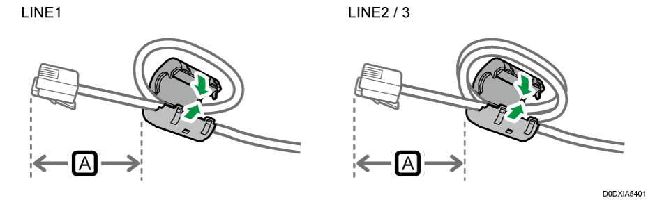 Illustration of a modular cable with ferrite core