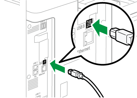 illustration of connecting the USB interfece cable