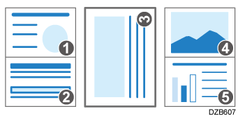 Illustration of copy on designating page in combine mode