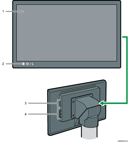 Control panel illustration numbered callout illustration